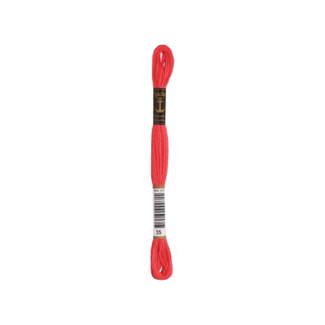 Meada de linha de bordar Anchor Stranded Cotton, filosele cor 35 rosa